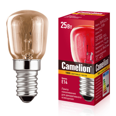 Camelion Мини-лампа накаливания T26 E14 25Вт, 1 шт