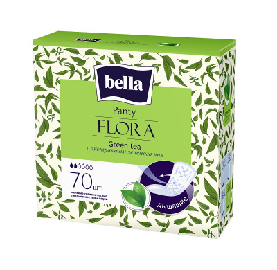 Bella Panty Flora Ежедневные прокладки Зеленый чай, 70 шт