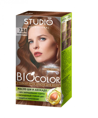 Studio Professional Стойкая крем-краска для волос Biocolor тон 7,34 Лесной орех
