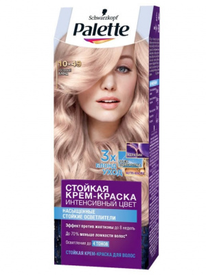 Palette Стойкая крем-краска для волос тон 10-49 Розовый блонд