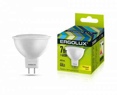 Ergolux Светодиодная лампа LED-JCDR-7W-GU5.3-3K