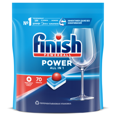 Finish Power All in 1 Таблетки для посудомоечных машин, 70 шт