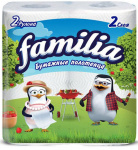 Бумажные полотенца "Familia" двухслойная, 2 шт РАДУГА