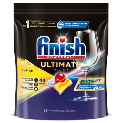Finish Ultimate Капсулы для посудомоечных машин Лимон, 44 шт