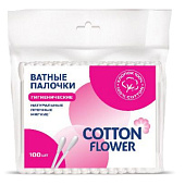 Cotton Flower Ватные палочки 100 ПЭ шт (50шт/ящ)
