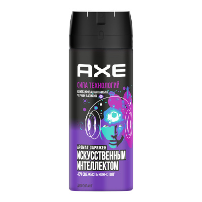 Axe Дезодорант-аэрозоль Сила технологий с ароматом заряженным искусственным интеллектом, 150 мл