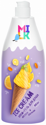 Milk Крем-гель для душа Молоко и апельсин, 800 мл