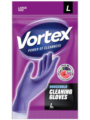 Vortex Перчатки латексные универсальные с провитамином и ароматом лесных ягод фиолетовые размер L