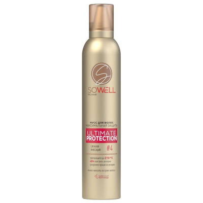 SoWell Мусс для волос Ultimate Protection Максимальная защита 4 Сильная фиксация, 200 мл