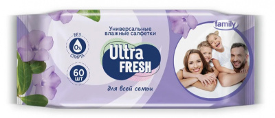 Ultra Fresh Family Влажные салфетки для всей семьи, 60 шт
