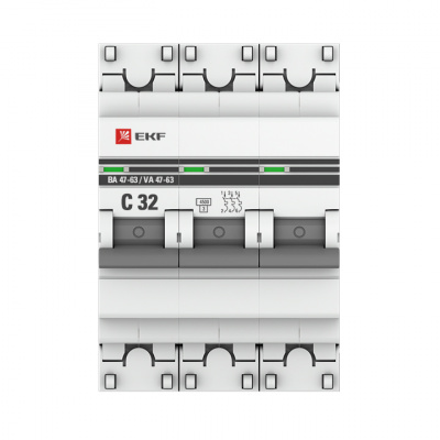 Автоматический выключатель 3P 32А (C) 4,5kA ВА 47-63 EKF PROxima_1