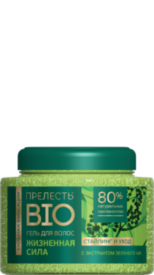 Прелесть Bio Гель для волос Жизненная сила с экстрактом зеленого чая, 250 мл
