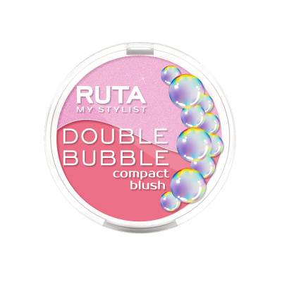 Ruta Компактные румяна двойные Double Bubble тон 103 сияющий нежно-розовый и матовый оттенок малины