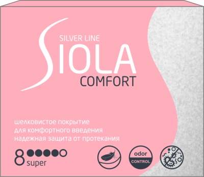 Siola Silver Тампоны без аппликатора Super, 8 шт