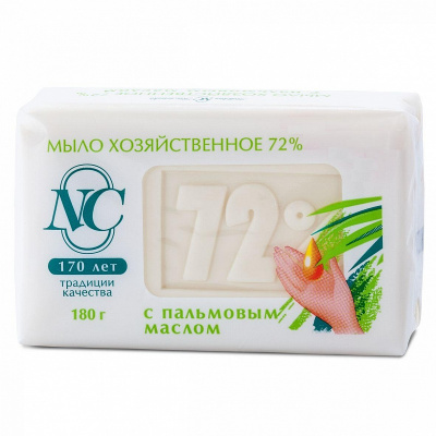 Невская Косметика Хозяйственное мыло 72% с пальмовым маслом, 180 гр