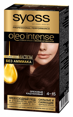 Syoss Oleo Intense Краска для волос тон 4-15 Ореховый каштановый
