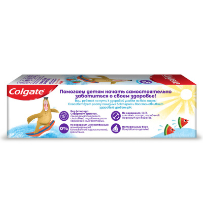 Colgate Зубная паста детская без фторида от 6 до 9 лет со вкусом арбуза, 60 мл_1