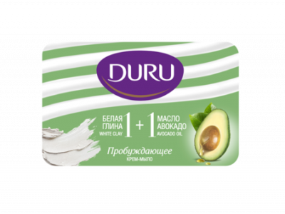 Duru 1+1 Крем-мыло пробуждающее Белая глина и Масло авокадо, 80 гр