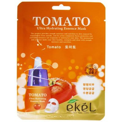 E'kel Маска тканевая для лица Ultra Hydrating Essence Mask Tomato, 25 мл