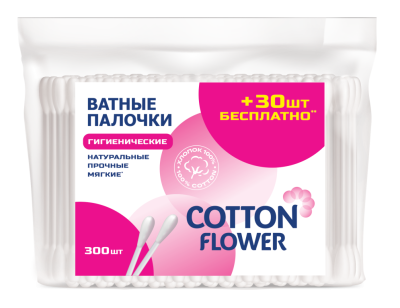 Cotton Flower Ватные палочки пэ, 300 шт