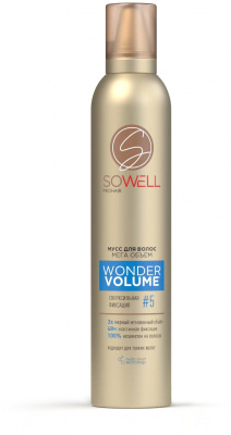 SoWell Мусс для волос Wonder Volume Мега объем от корней Сверхсильная Фиксация, 200 мл