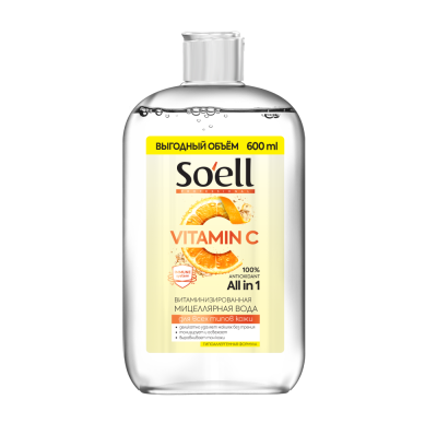 Soell Professional Мицеллярная вода витаминизированная, 600 мл