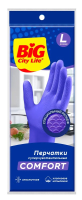 Big City Life Перчатки латексные Суперчувствительные фиолетовые размер L