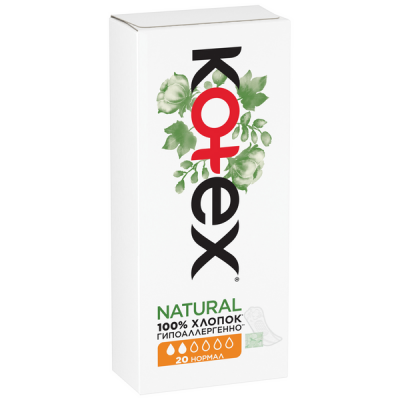 Kotex Ежедневные прокладки Normal Organic, 20 шт