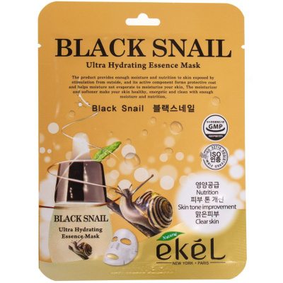 E'kel Маска тканевая для лица Ultra Hydrating Essence Mask Black Snail, 25 мл